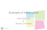 Example of travel plans Jakub Bojczuk & Sarah Cummings.