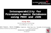 Interoperability for Provenance-aware Databases using PROV and JSON Dieter Gawlick, Zhen Hua Liu, Vasudha Krishnaswamy Oracle Corporation Raghav Kapoor,