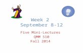 Week 2 September 8-12 Five Mini-Lectures QMM 510 Fall 2014.