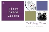+ Telling Time Tell Time to the Quarter hour. First Grade Clocks.