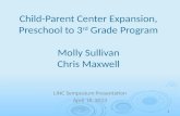 Child-Parent Center Expansion, Preschool to 3 rd Grade Program Molly Sullivan Chris Maxwell LINC Symposium Presentation April 18, 2013 1.