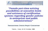 1 "Female part-time existing possibilities at executive levels and existence of certification systems regarding gender policies in enterprises and public.