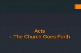 Acts – The Church Goes Forth. Canonical Importance of Acts.
