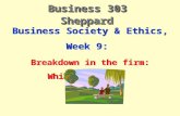 Business 303 Sheppard Business Society & Ethics, Week 9: Breakdown in the firm: Whistleblowing Business Society & Ethics, Week 9: Breakdown in the firm: