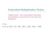 Extended Multiplication Rules Target Goal: I can calculated extended probabilities using the formula and tree diagrams. 5.3c h.w: p 331: 97, 99, 101, 103,