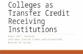 Colleges as Transfer Credit Receiving Institutions WARUCC 2015 – VANCOUVER CRAIG WOOD, DIRECTOR STUDENT SERVICES/REGISTRAR, MEDICINE HAT COLLEGE.