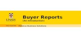 Buyer Reports (An Introduction) Finance Business Solutions.