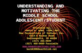 UNDERSTANDING AND MOTIVATING THE MIDDLE SCHOOL ADOLESCENT/STUDENT Presented by: JANICE E. GABE, LCSW, MAC New Perspectives of Indiana, Inc. 6314-A Rucker.