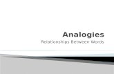 Relationships Between Words.  Analogies are based on relationships between word pairs.  There is often more than one way to build a relationship between.