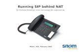 Running SIP behind NAT Dr. Christian Stredicke, snom technology AG, cs@snom.de Miami, USA, February 2002.