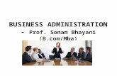 BUSINESS ADMINISTRATION - Prof. Sonam Bhayani (B.com/Mba)