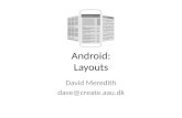 Android: Layouts David Meredith dave@create.aau.dk.