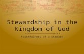 Stewardship in the Kingdom of God Faithfulness of a Steward.