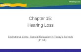 Chapter 15 Hearing Loss Chapter 15: Hearing Loss Exceptional Lives: Special Education in Today’s Schools (4 th ed.)