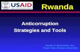 Casals & Associates, Inc. Taryn Vian, Boston University Anticorruption Strategies and Tools Rwanda.