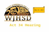 May 21, 2015. Public Hearing Agenda I.Opening Remarks II.Hearing – Duly Constituted: Mr. Ira Weiss, Esq. III.Project History and Need for Construction: