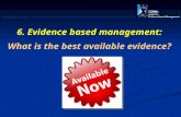 Postgraduate Course 6. Evidence based management: What is the best available evidence?