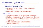 LeongHW, SoC, NUS (UIT2201: Hardware(b)) Page 1 Copyright © 2003-2008 Leong Hon Wai Hardware (Part B)  Reading Materials: oChapter 5 of [SG]: The Computer.