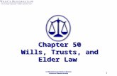 1 Chapter 50 Wills, Trusts, and Elder Law. 2 § 1: Wills Will provides for a Testamentary disposition of property. A will is the final declaration of how.