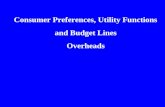 Consumer Preferences, Utility Functions and Budget Lines Overheads.