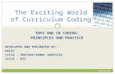 TOPS AND CB CODING: PRINCIPLES AND PRACTICE DEVELOPED AND PRESENTED BY: ASCCC CCCCO - INSTRUCTIONAL SERVICES CCCCO - MIS The Exciting World of Curriculum.