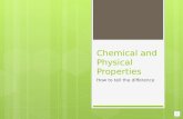 Chemical and Physical Properties How to tell the difference.