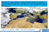Aerosols and their interaction with climate and biogeochemical cycles in the Mediterranean basin F. Solmon F.Dulac, M. Mallet (CNRS), The ICTP ESP group.