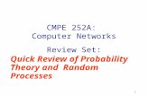 1 CMPE 252A: Computer Networks Review Set: Quick Review of Probability Theory and Random Processes.