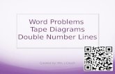 Word Problems Tape Diagrams Double Number Lines Created by: Mrs. J Couch.