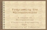 Programming the Microprocessor A Course in Microprocessor Electrical Engineering Dept. University of Indonesia.