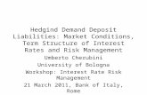 Hedgind Demand Deposit Liabilities: Market Conditions, Term Structure of Interest Rates and Risk Management Umberto Cherubini University of Bologna Workshop: