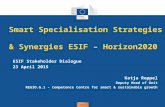 Regional Policy Smart Specialisation Strategies & Synergies ESIF – Horizon2020 ESIF Stakeholder Dialogue 23 April 2015 Katja Reppel Deputy Head of Unit.