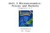 Unit 3 Microeconomics: Prices and Markets Chapters 6.1 Economics Mr. Biggs.