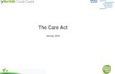 The Care Act January 2015 Norwich CCG South Norfolk CCG North Norfolk CCG West Norfolk CCG Gt Yarmouth & Waveney CCG.
