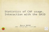Statistics of CAF usage, Interaction with the GRID Marco MEONI CERN - Offline Week – 11.07.2008.
