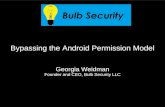 Bypassing the Android Permission Model Georgia Weidman Founder and CEO, Bulb Security LLC.
