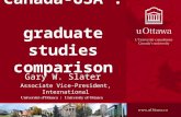 Canada-USA : graduate studies comparison Gary W. Slater Associate Vice-President, International.