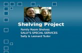 Shelving Project Family Room Shelves SALLY’S SPECIAL SERVICES Sally & Leonard Tudor.
