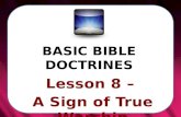 BASIC BIBLE DOCTRINES. BASIC BIBLE DOCTRINES | LESSON 8 – “A Sign of True Worship” INTRODUCTION According to the book of Revelation (the last book of.