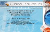 Effect of Aspirin Dose on Platelet Reactivity in Diabetic Patients Effect of Aspirin Dose on Platelet Reactivity in Diabetic Patients Paul A. Gurbel, MD.
