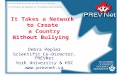 It Takes a Network to Create a Country Without Bullying Debra Pepler Scientific Co-Director, PREVNet York University & HSC .