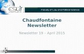 Chaudfontaine Newsletter Newsletter 19 – April 2015.