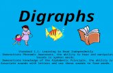 Digraphs Standard 1.1: Learning to Read Independently B. Demonstrate Phonemic Awareness, the ability to hear and manipulate Sounds in spoken words. C.