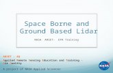 Space Borne and Ground Based Lidar NASA ARSET- EPA Training ARSET - AQ Applied Remote Sensing Education and Training – Air Quality A project of NASA Applied.
