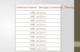 200 points 400 points 800 points 300 points 600 points 900 points 1000 points 100 points 500 points 700 points Instructional Design/Learning Theory.