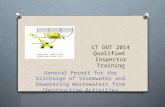 CT DOT 2014 Qualified Inspector Training General Permit for the Discharge of Stormwater and Dewatering Wastewaters from Construction Activities.