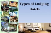 Types of Lodging Hotels. Largest category of lodging Most subcategories – Price – Location – Physical layout – Markets.