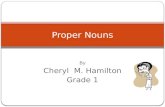 By Cheryl M. Hamilton Grade 1 Proper Nouns. NOUNS A noun name a person, a place, an animal, or a thing.