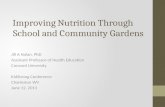 Improving Nutrition Through School and Community Gardens Jill A Nolan, PhD Assistant Professor of Health Education Concord University KidStrong Conference.
