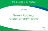 The Greening of the Rooftop Module 8 Green Roofing: Clean Energy Roofs.